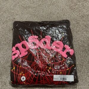 Sp5der Hoodie (Brown/Pink) and Red Spider Web Design